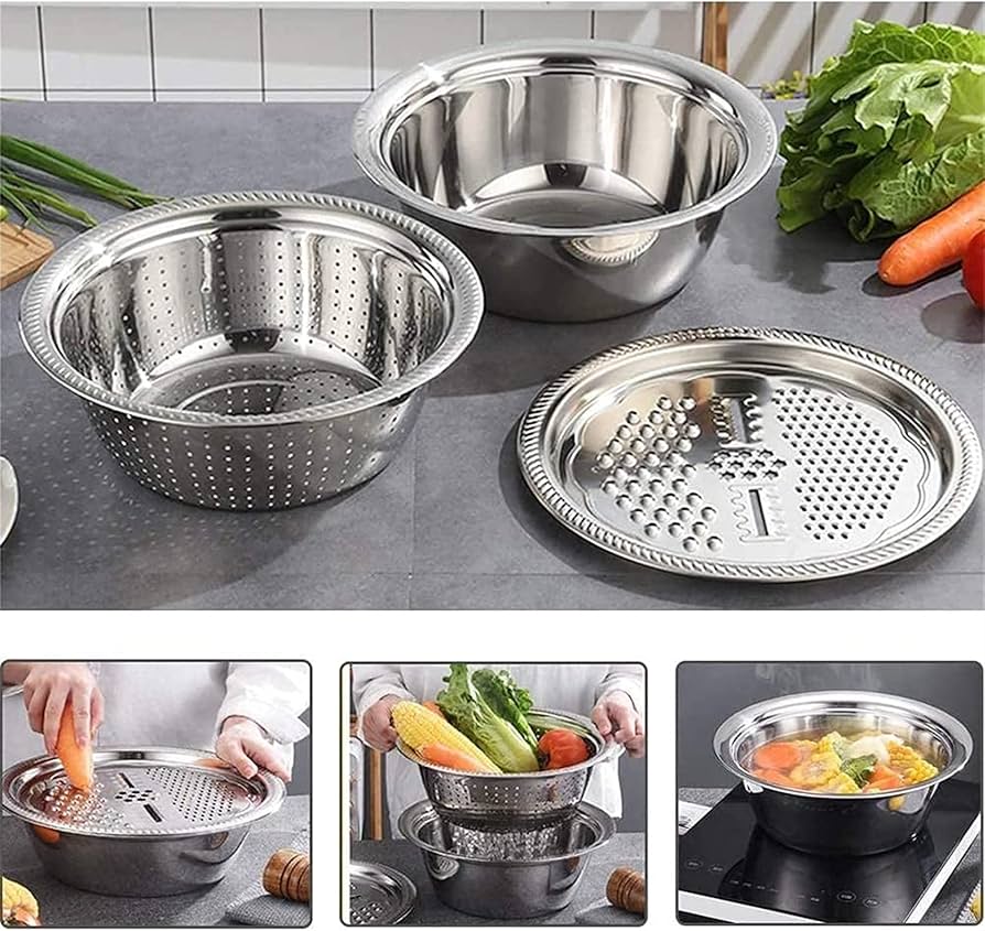 3 In 1 Vegetable Cutter with Drain Basket