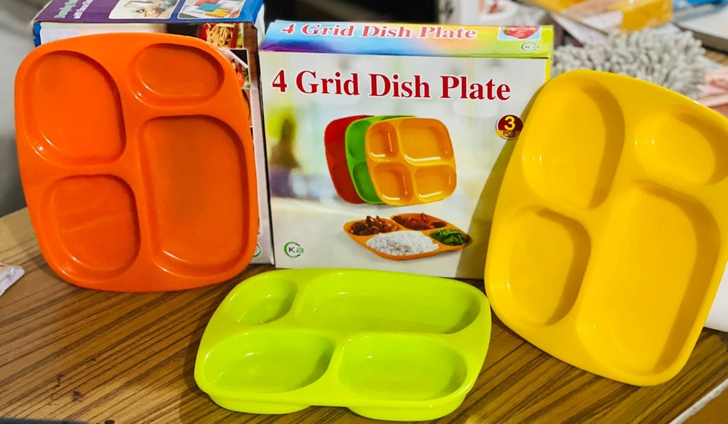 4 Grid Dish Plate