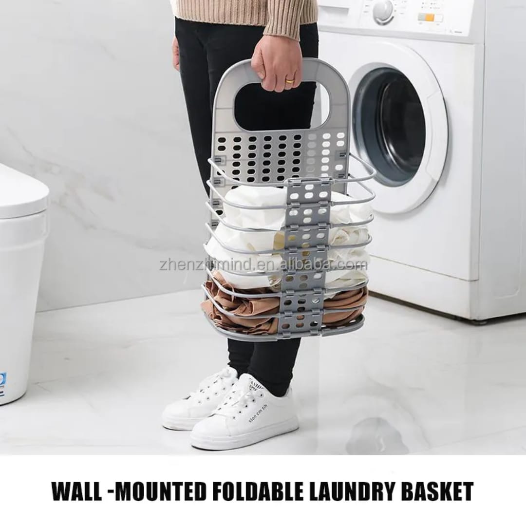 WALL MOUNTED  FOLDABLE  LAUNDRY  BASKET