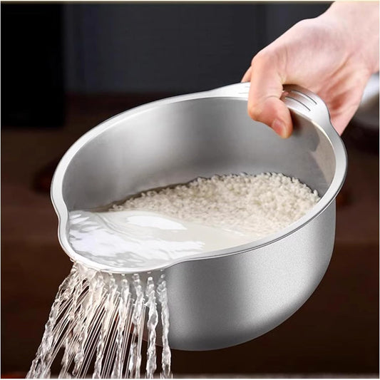 Stainless Steel Rice,Fruit,Vegetable,Noodle Cleaning Bowl