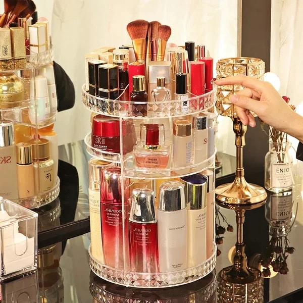Cosmetics Makeup Organizer 3D Rotating 360.