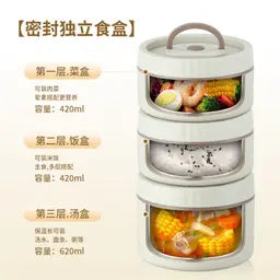 3 Bowl Lunch Box With Hot Insulation Bag