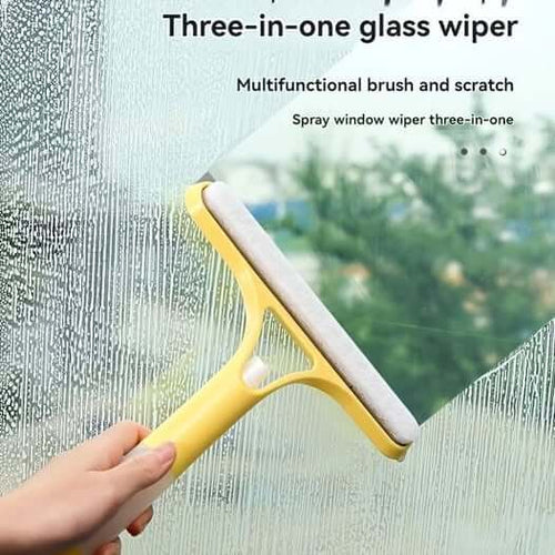 3-in-1 Multipurpose Water Glass Wiper Scraper Cleaner With Spray
