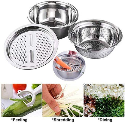 3 In 1 Vegetable Cutter with Drain Basket
