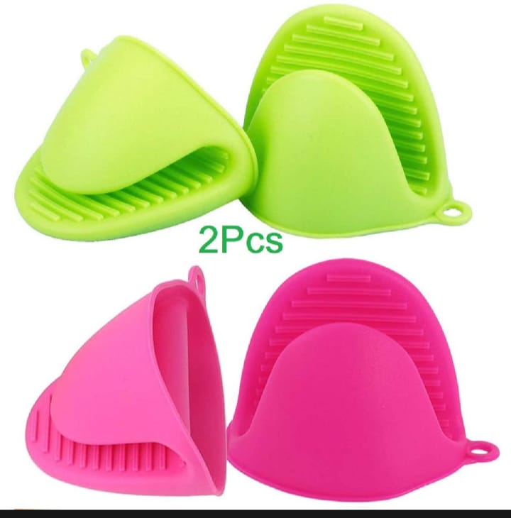 2 PC Grip Oven Pot Holder Silicone Glove