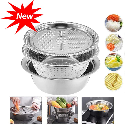 3 In 1 Vegetable Cutter with Drain Basket