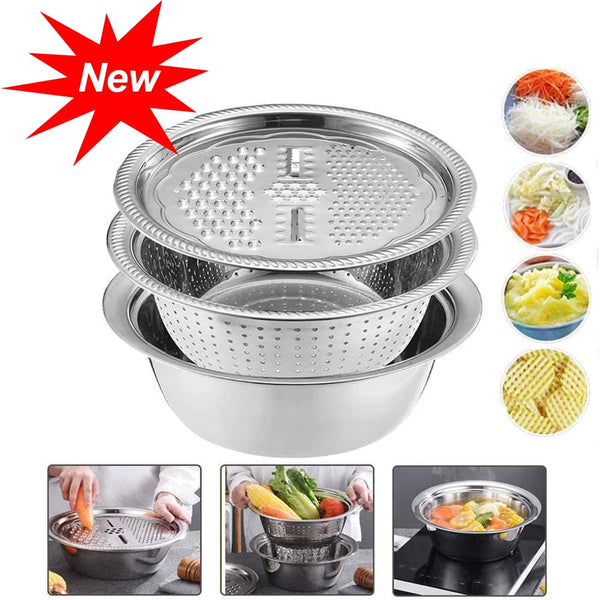 3 In 1 Vegetable Cutter with Drain Basket