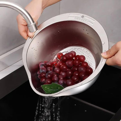 Stainless Steel Rice,Fruit,Vegetable,Noodle Cleaning Bowl