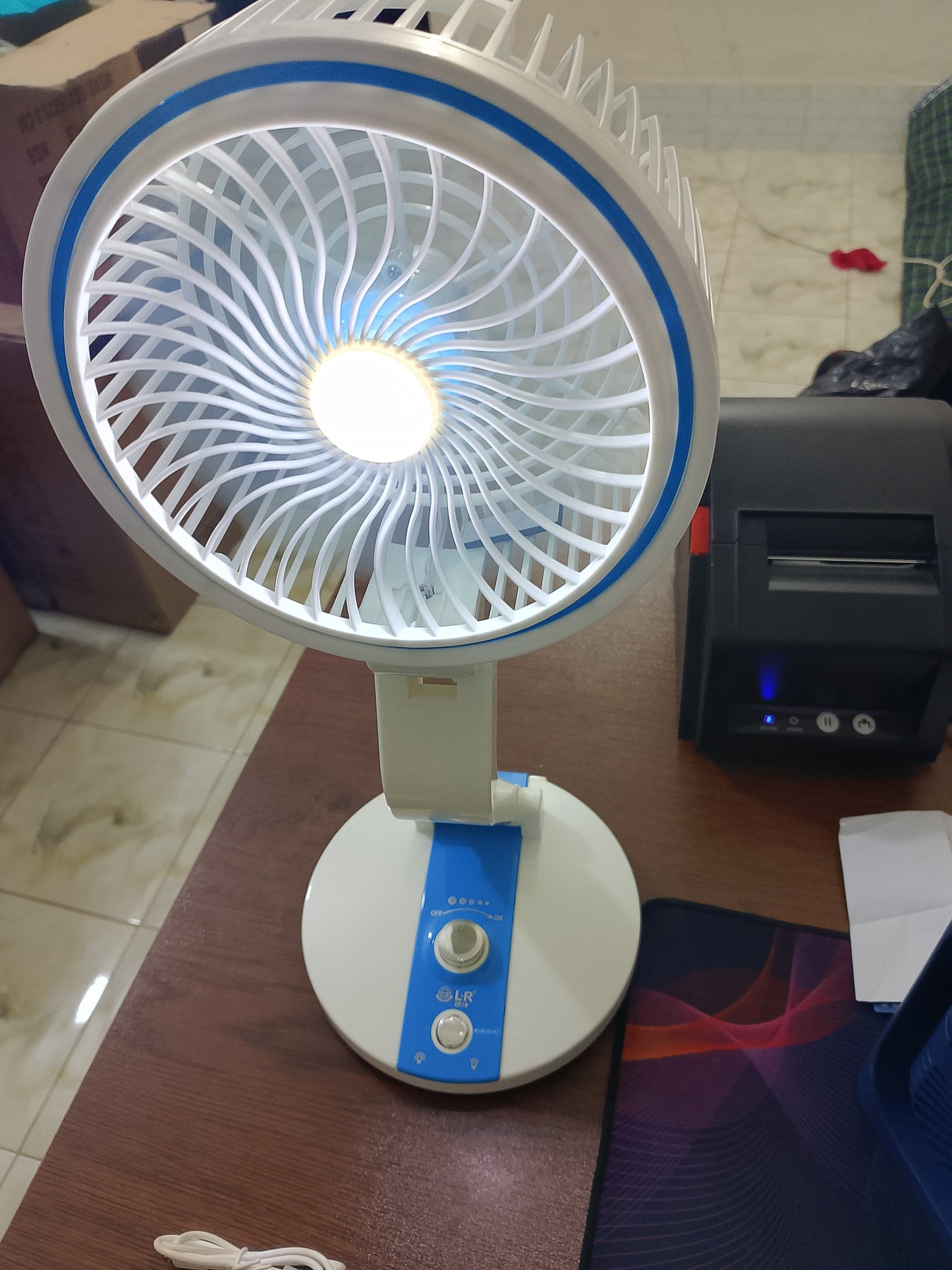 USB Rechargeable Folding Fan With LED Light