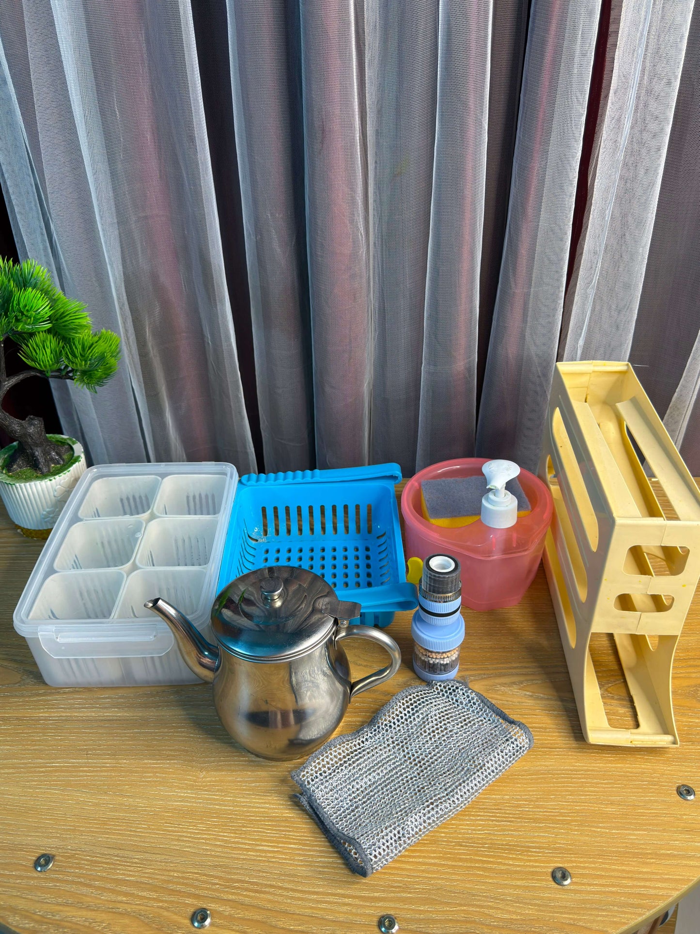8 Pcs Kitchen Organizer & Cleaning Combo
