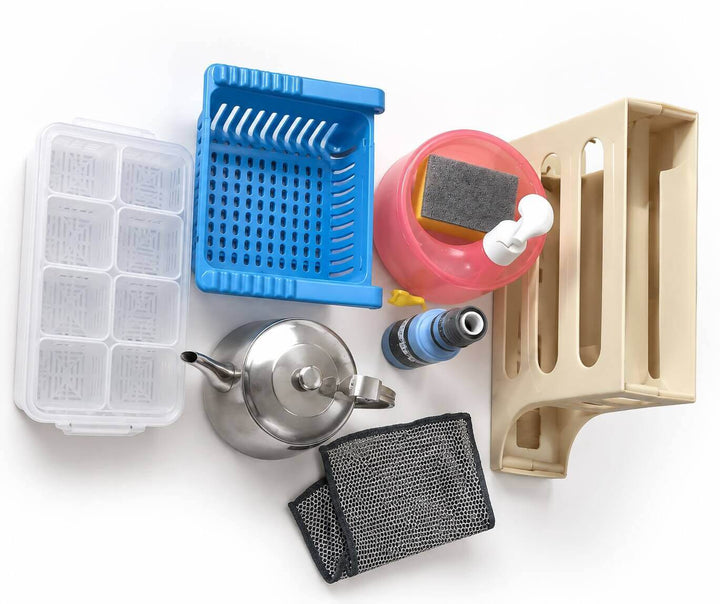 8 Pcs Kitchen Organizer & Cleaning Combo