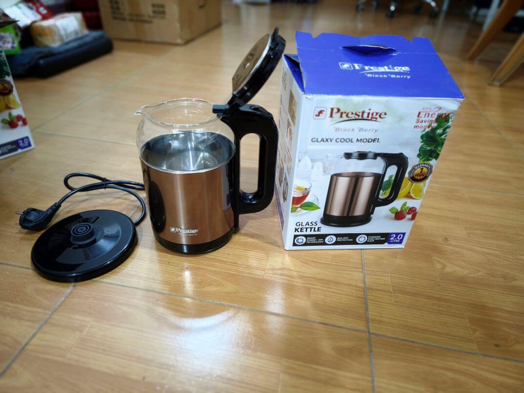 Prestige Black Berry Electric Glass Kettle – 2.0 Litre