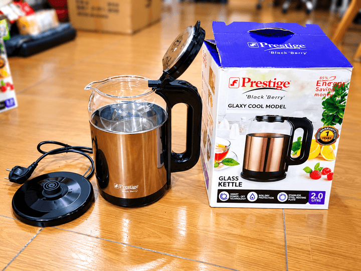 Prestige Black Berry Electric Glass Kettle – 2.0 Litre