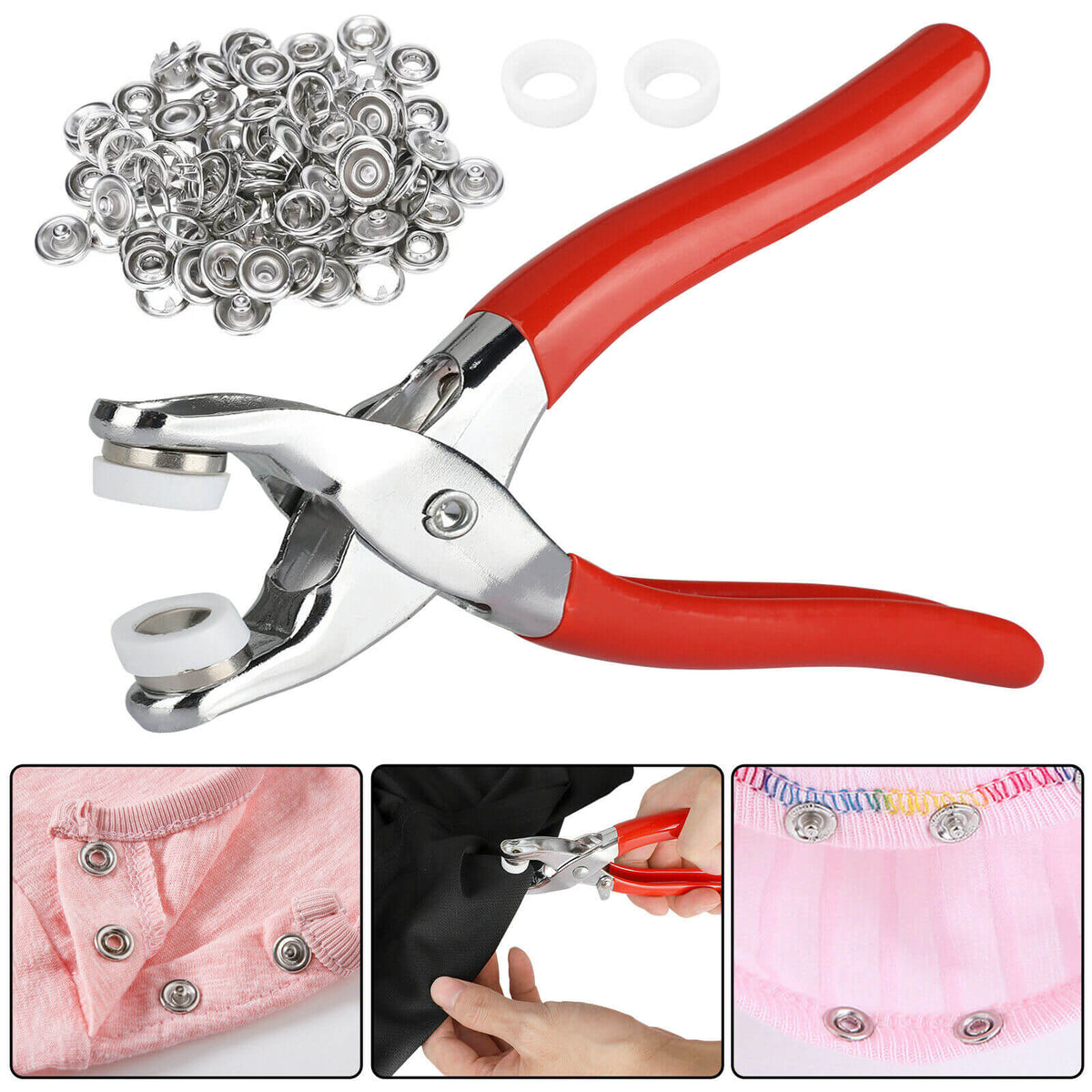 Sewing Snap Buttons Sets Press Tool Kit (100 pcs )