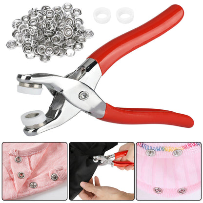 Sewing Snap Buttons Sets Press Tool Kit (100 pcs )