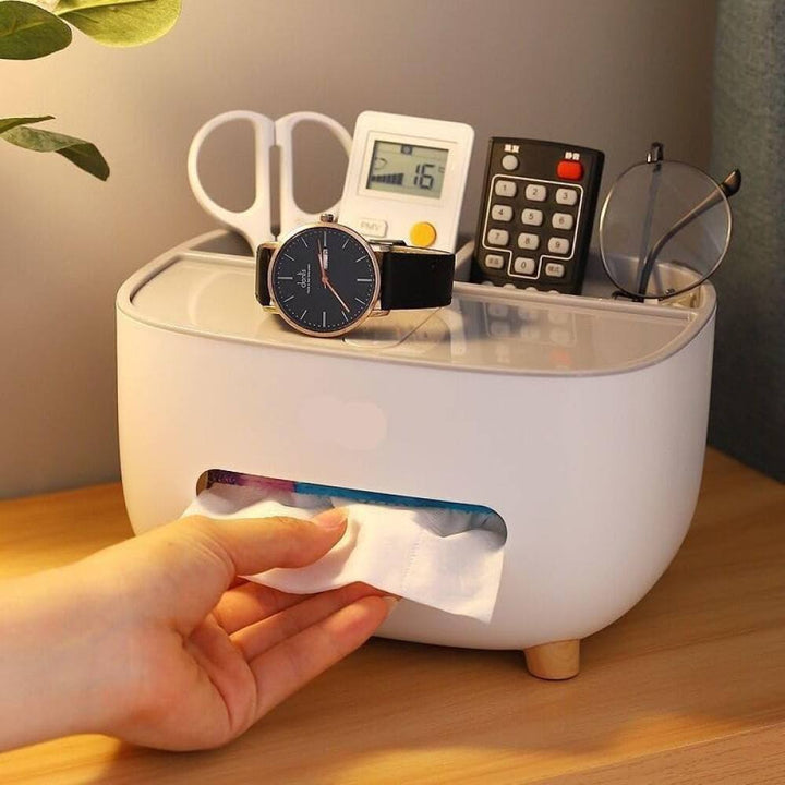 Multifunction Tissue Storage Box Cover Holder with Storage