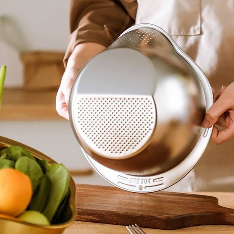 Stainless Steel Rice,Fruit,Vegetable,Noodle Cleaning Bowl