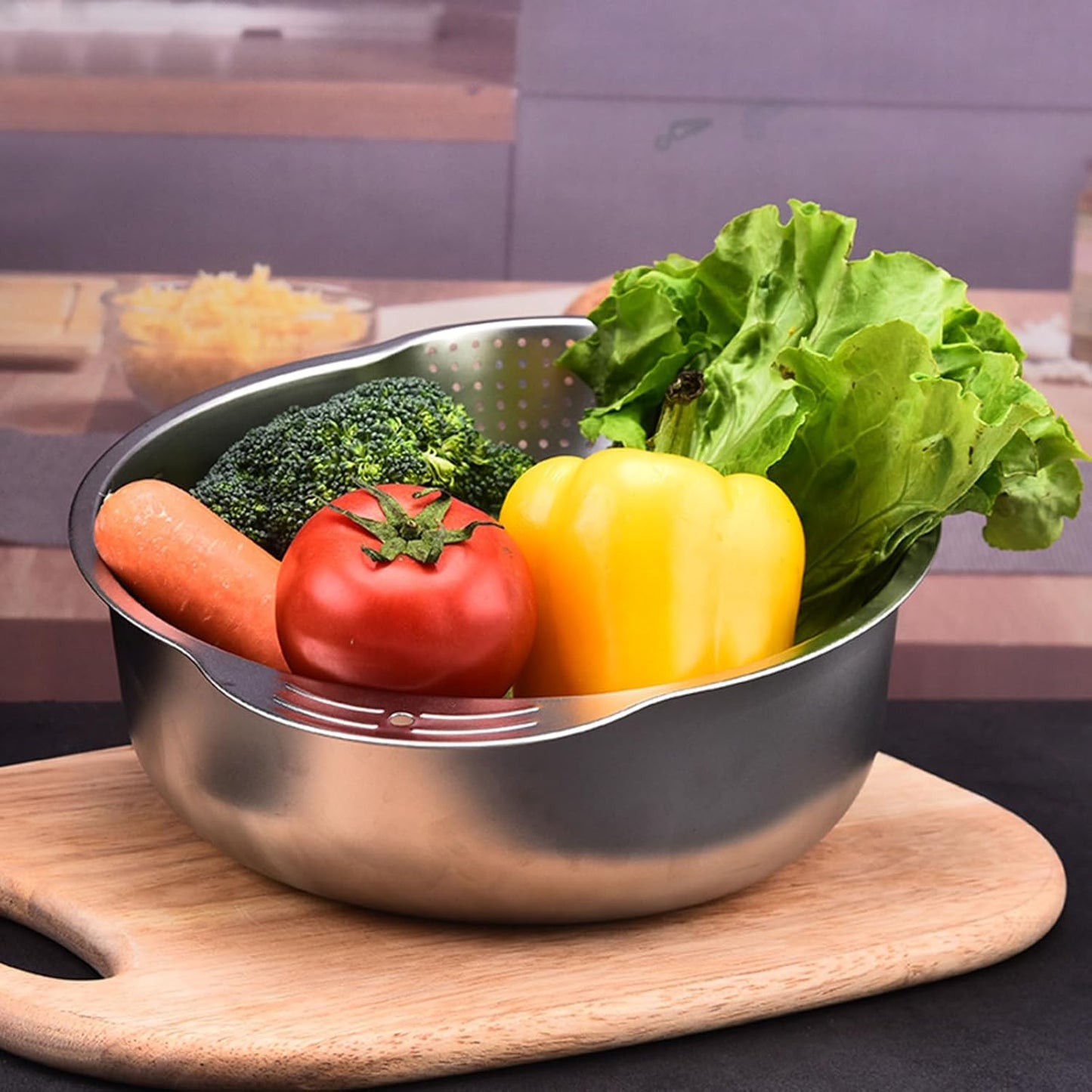 Stainless Steel Rice,Fruit,Vegetable,Noodle Cleaning Bowl