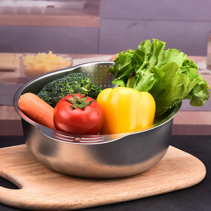 Stainless Steel Rice,Fruit,Vegetable,Noodle Cleaning Bowl