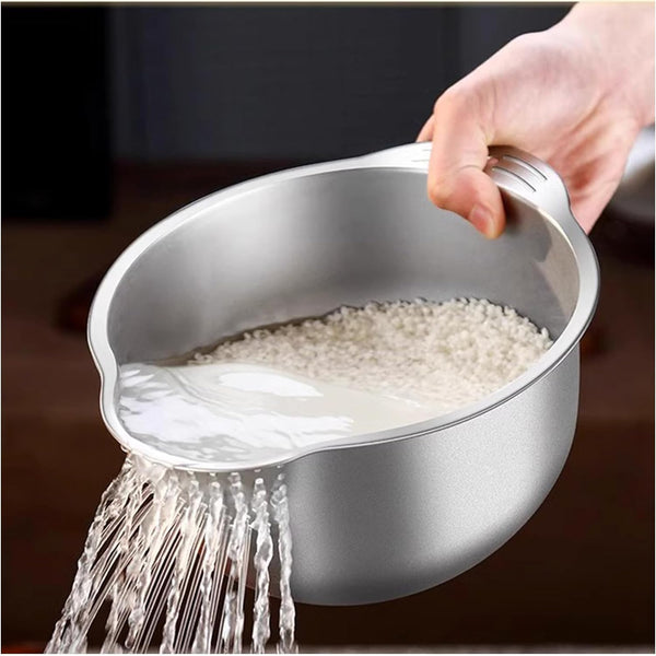 Stainless Steel Rice,Fruit,Vegetable,Noodle Cleaning Bowl