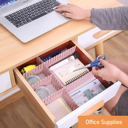 6 Pcs DIY Adjustable Storage Partition Board Plastic Drawer Dividers