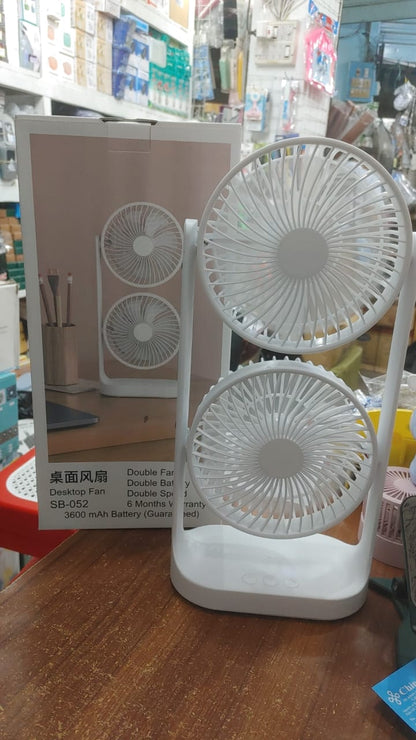 Rechargeable Double Head Tower Fan