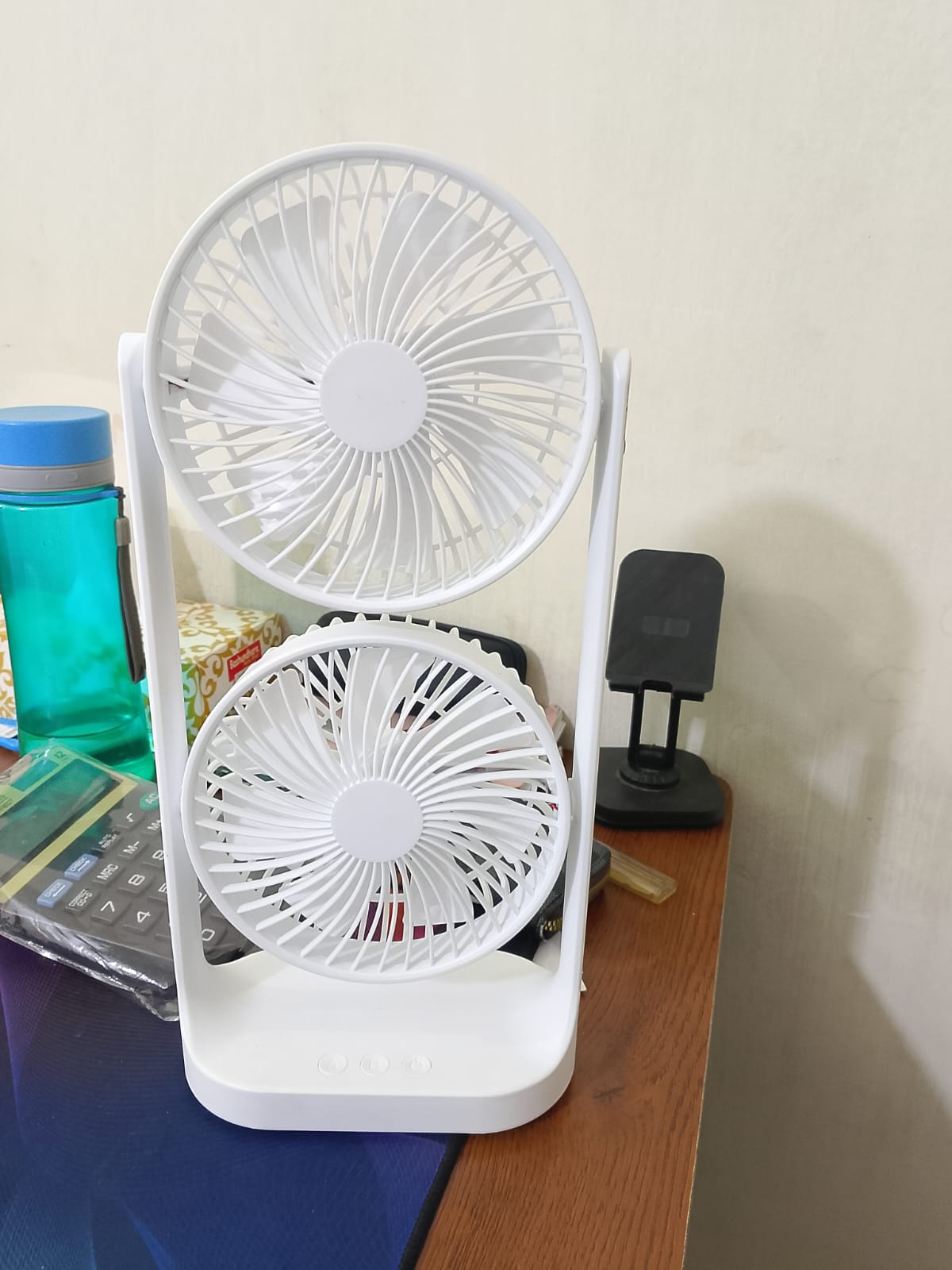 Rechargeable Double Head Tower Fan