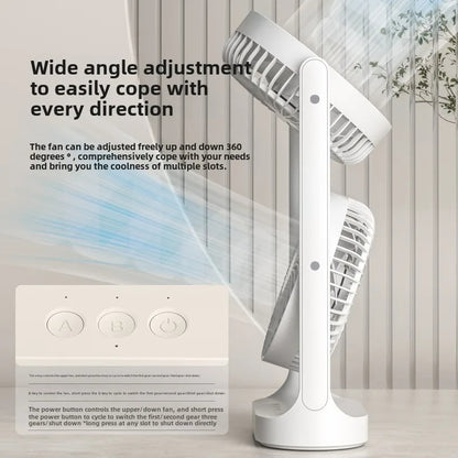 Rechargeable Double Head Tower Fan