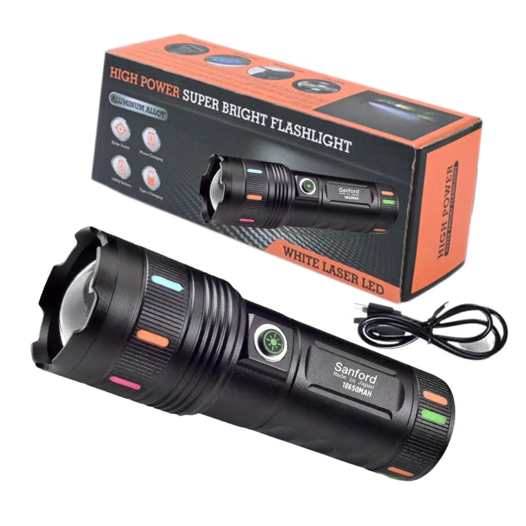 High Power Super Bright Rechargeable Flashlight