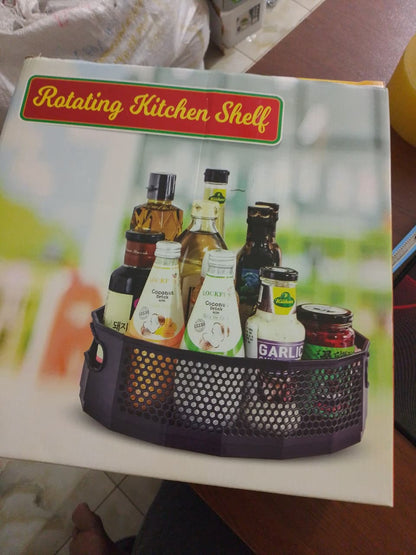 360° Rotating Kitchen Storage Basket – Space Saver & Easy Access Organizer