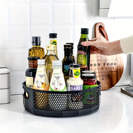 360° Rotating Kitchen Storage Basket – Space Saver & Easy Access Organizer