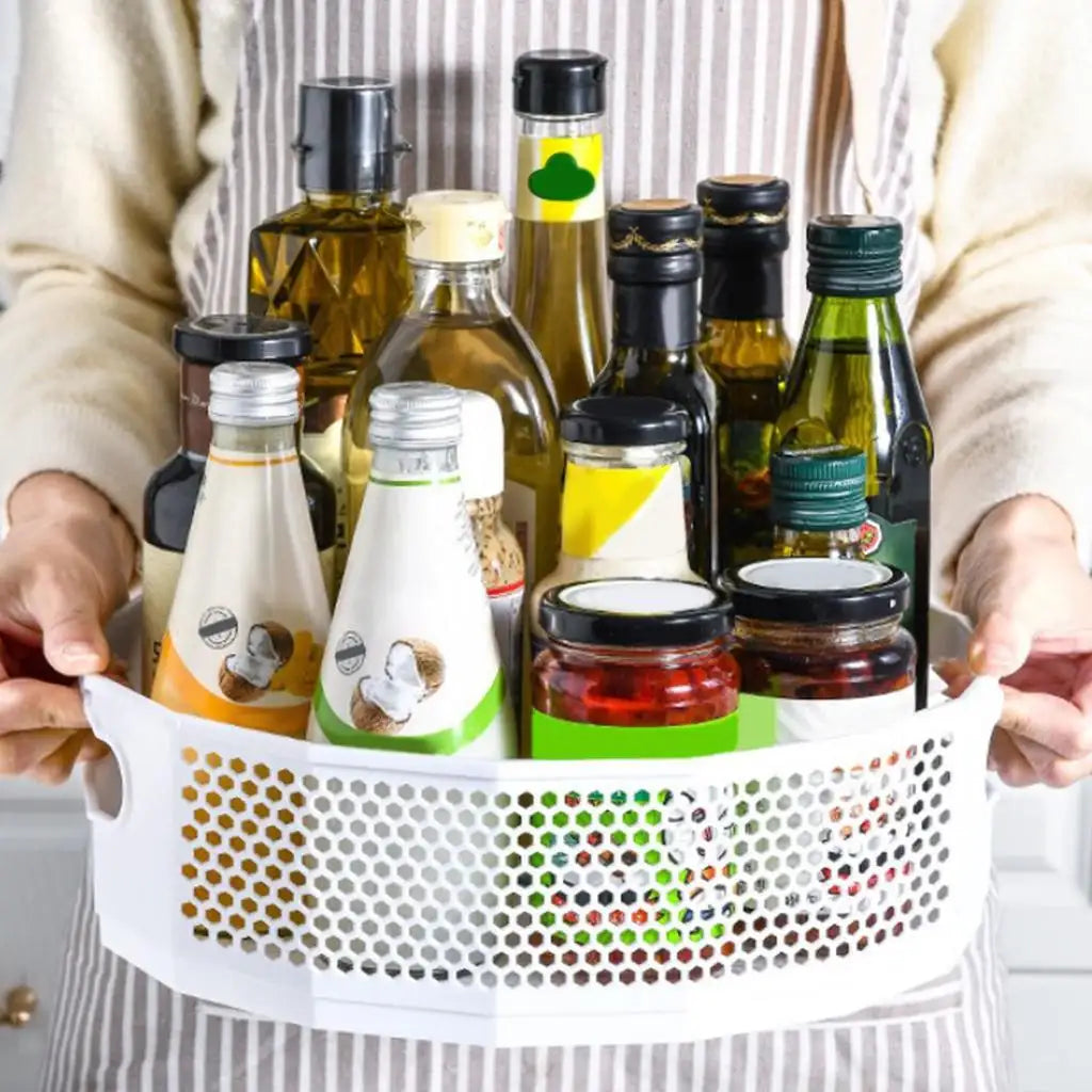 360° Rotating Kitchen Storage Basket – Space Saver & Easy Access Organizer