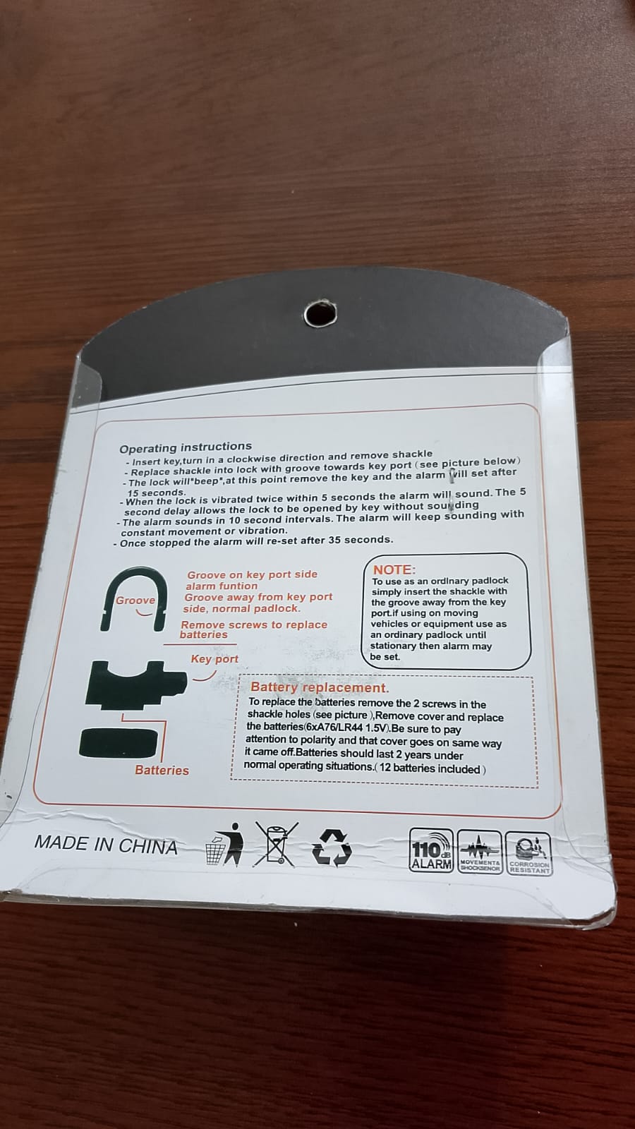 Security Alarm Lock-