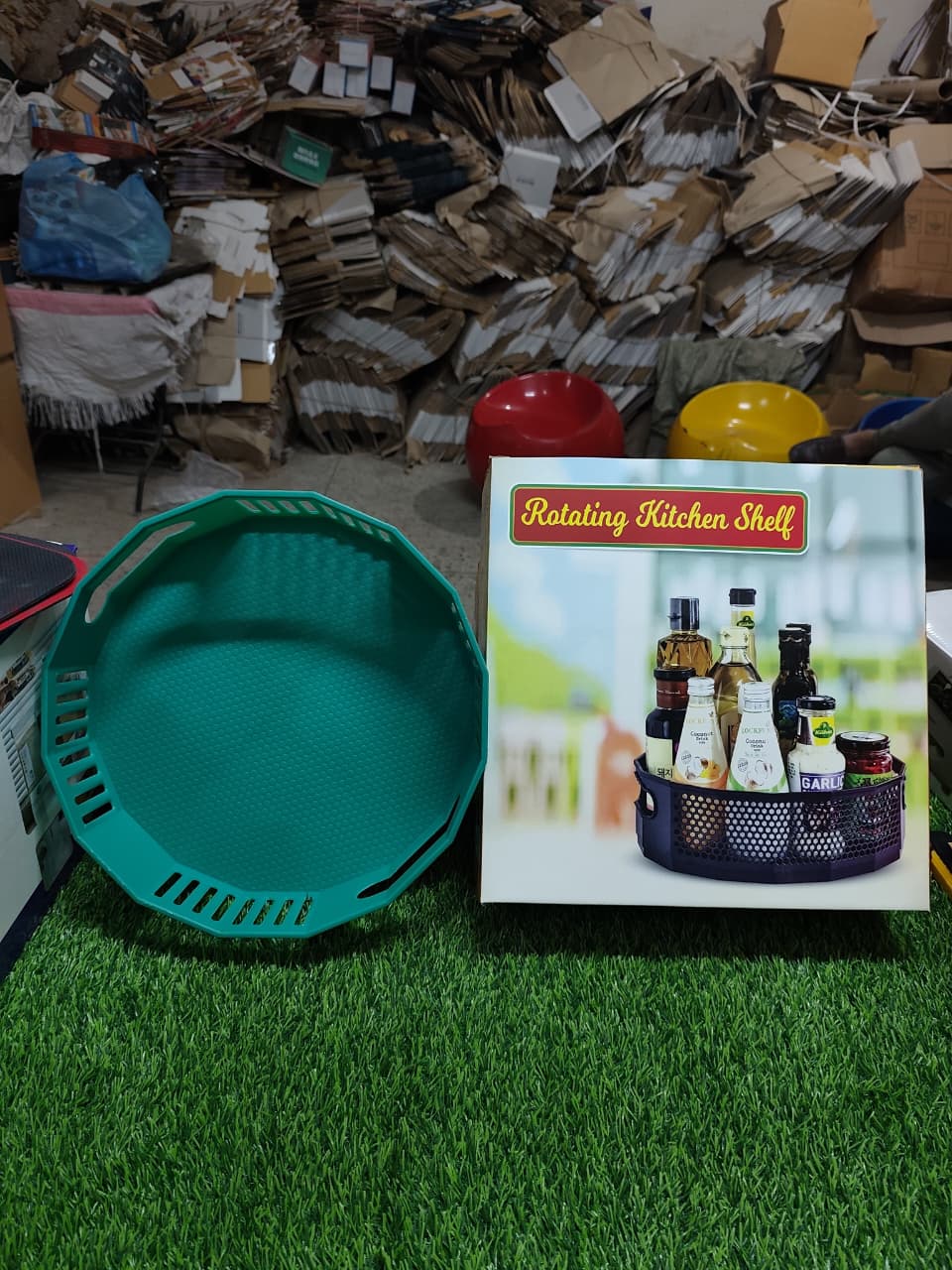 360° Rotating Kitchen Storage Basket – Space Saver & Easy Access Organizer