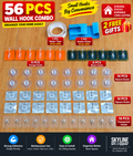 56 pcs Wall Hook Combo With Magic Tape