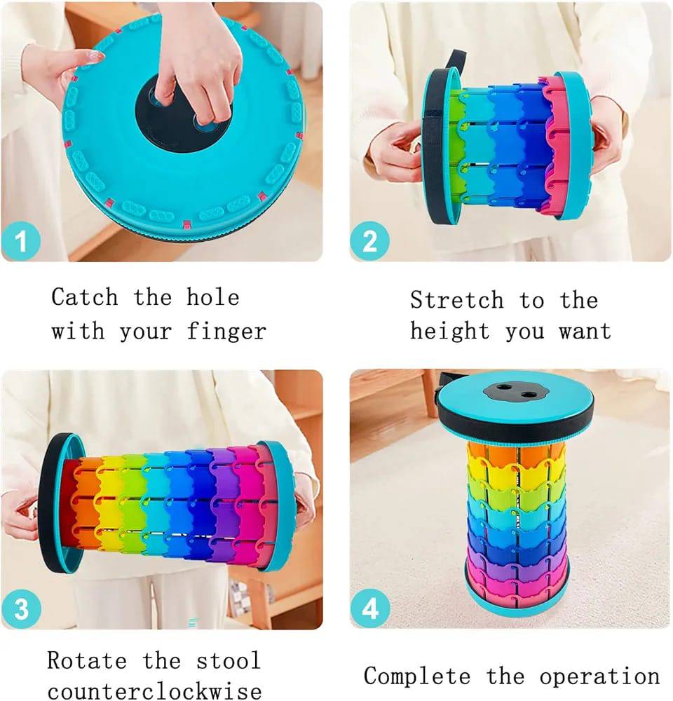 Portable Rainbow folding chair Adjustable Telescopic Stool
